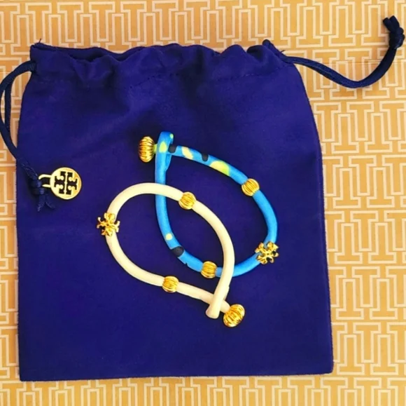 NWT Tory Burch Silk Charm Bracelets Set of 2, Size: OS - Picture 2 of 8